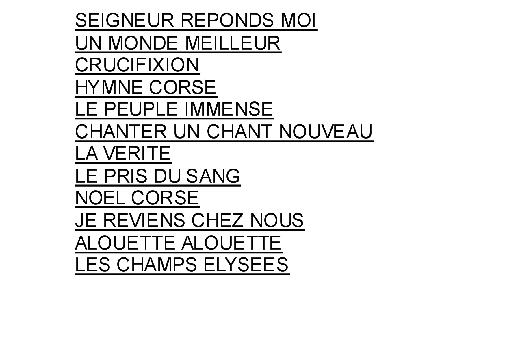 TITRES MORCEAUX