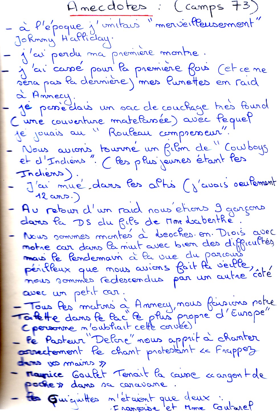 ANECDOTES 1973